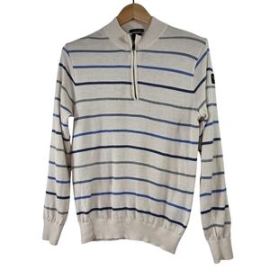 Paul & Shark merino wool Stripes quarter zip pullover